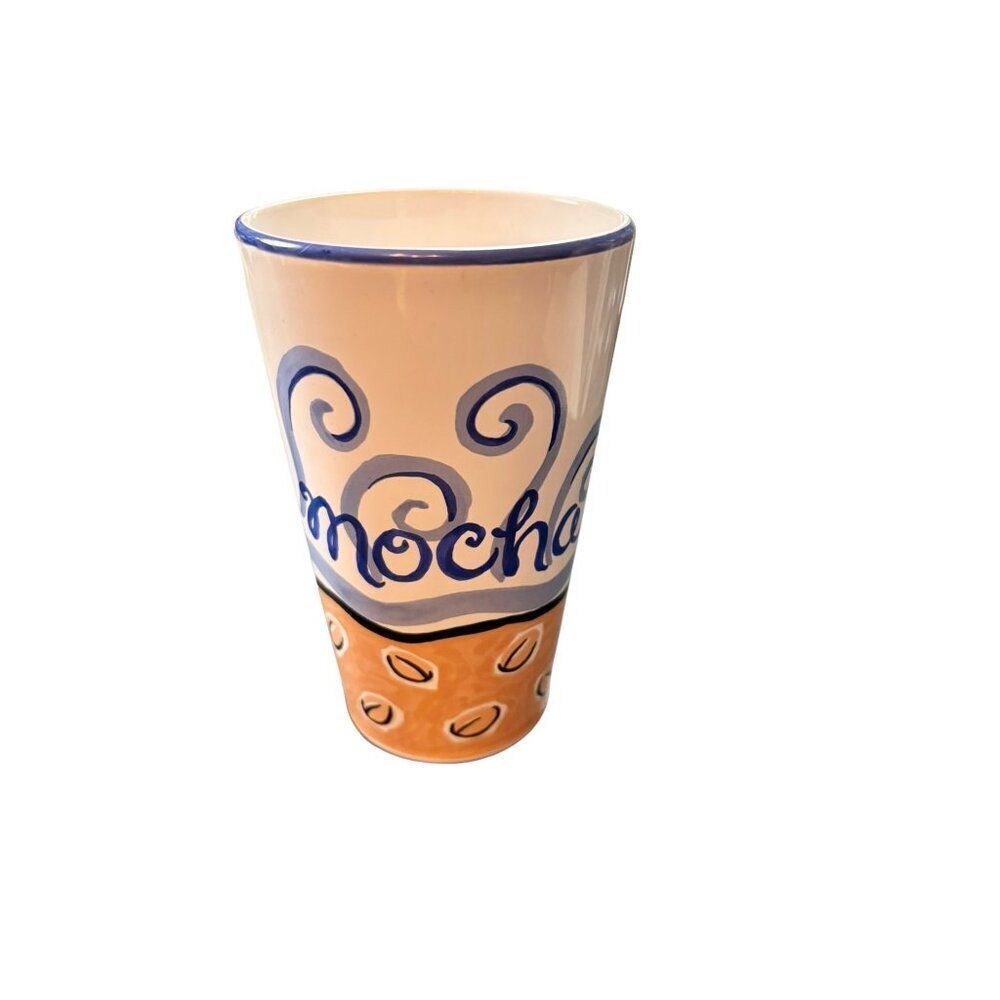 Williams-Sonoma Café Latte Mug Hand-Painted Ceramic